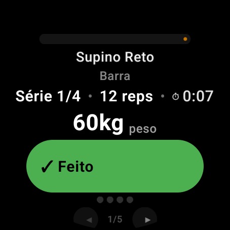 Apple Watch executando treino